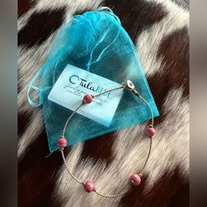 New authentic Tula blue rose rhodonite  anklet